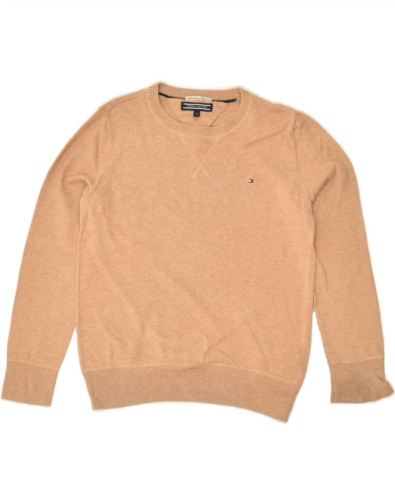 TOMMY HILFIGER Boys Crew Neck Jumper Sweater 7-8 Years Brown Cotton | Vintage Tommy Hilfiger | Thrift | Second-Hand Tommy Hilfiger | Used Clothing | Messina Hembry 