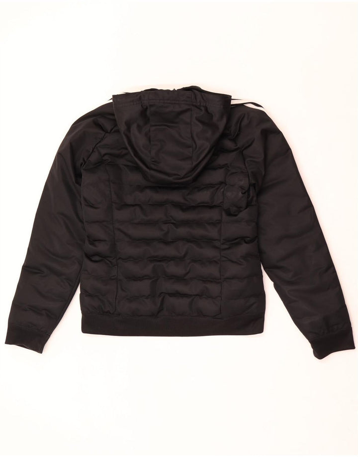 Adidas Womens Hooded Padded Jacket UK 12 Medium Black Polyester