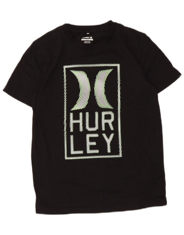 Hurley Boys Graphic T-Shirt Top 10-11 Years Black Cotton