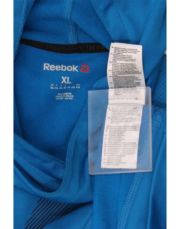 REEBOK Mens Graphic Hoodie Jumper XL Blue Polyester