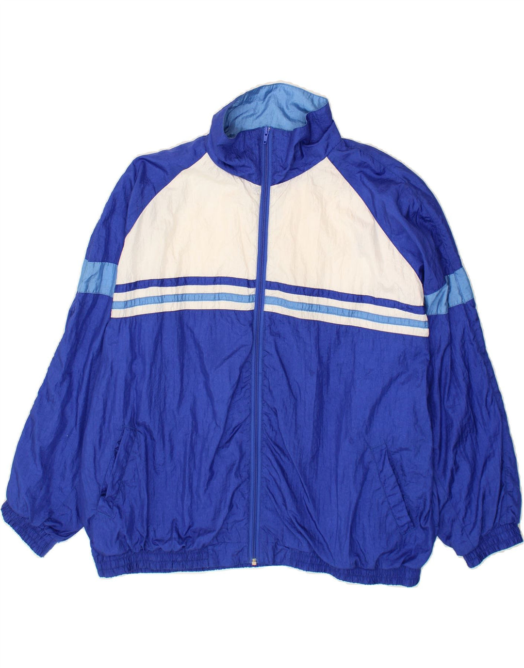 RODEO Womens Tracksuit Top Jacket UK 22/24 3XL Blue Colourblock Polyester Vintage Rodeo and Second-Hand Rodeo from Messina Hembry 