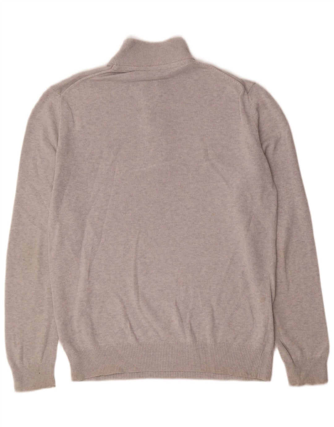 CREW CLOTHING Mens Zip Neck Jumper Sweater Medium Grey Cotton