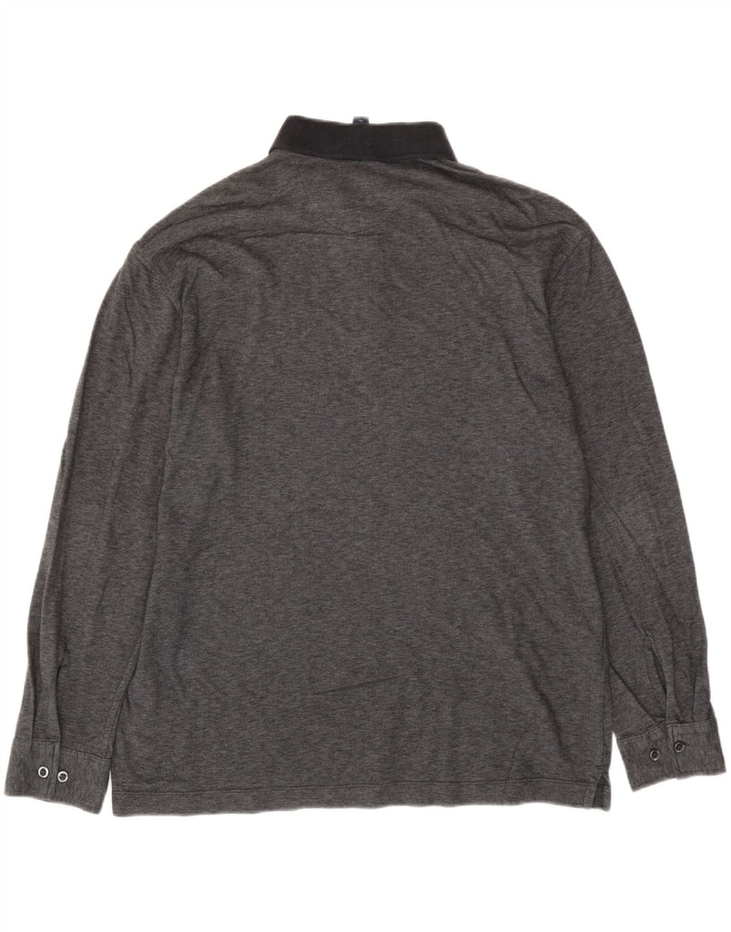 DOCKERS Mens Long Sleeve Polo Shirt XL Grey Cotton Vintage Dockers and Second-Hand Dockers from Messina Hembry 