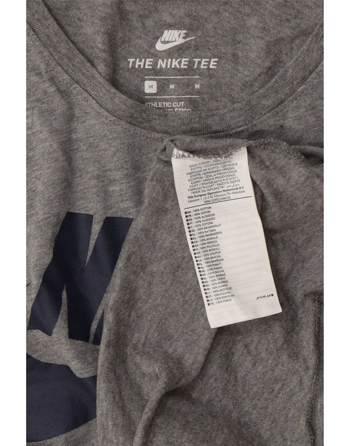 Nike Mens Athletic Cut Graphic T-Shirt Top Medium Grey Cotton