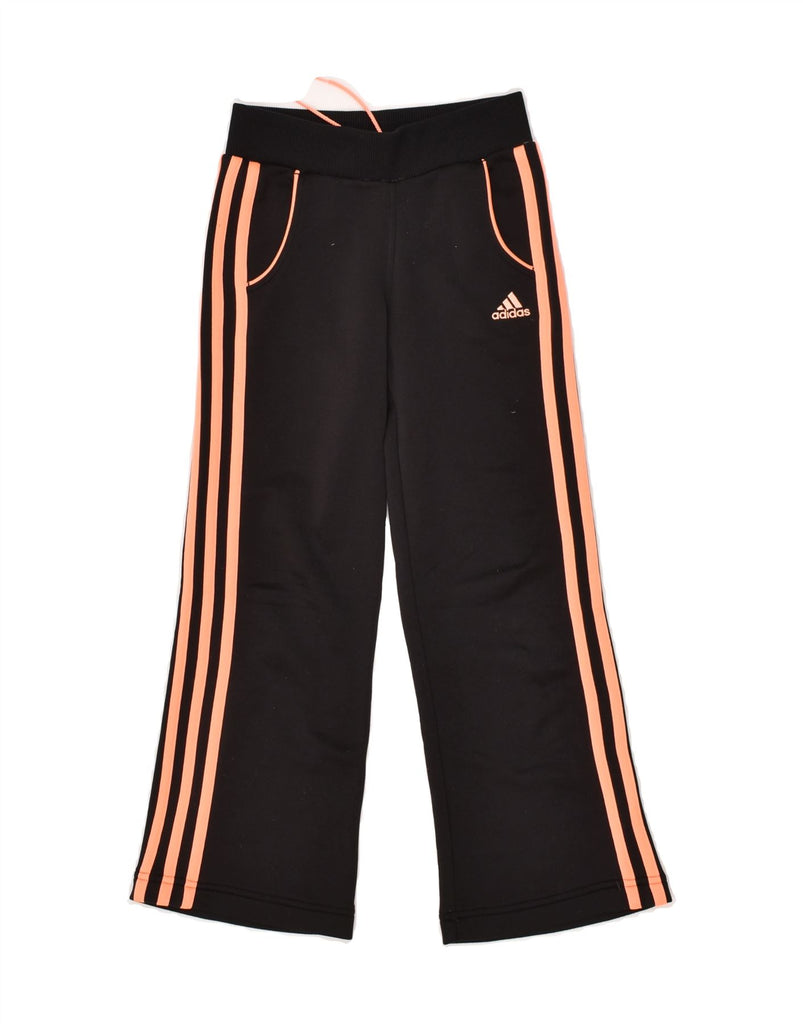 ADIDAS Girls Tracksuit Trousers 7-8 Years Black Polyester | Vintage Adidas | Thrift | Second-Hand Adidas | Used Clothing | Messina Hembry 