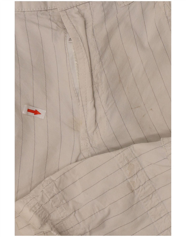 Guess Mens Cargo Shorts W31 Medium White Pinstripe Cotton