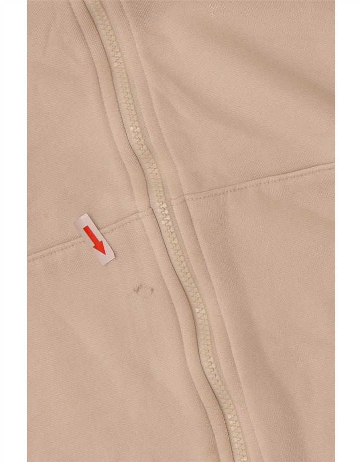 Puma Mens Graphic Zip Hoodie Sweater Large Beige Cotton