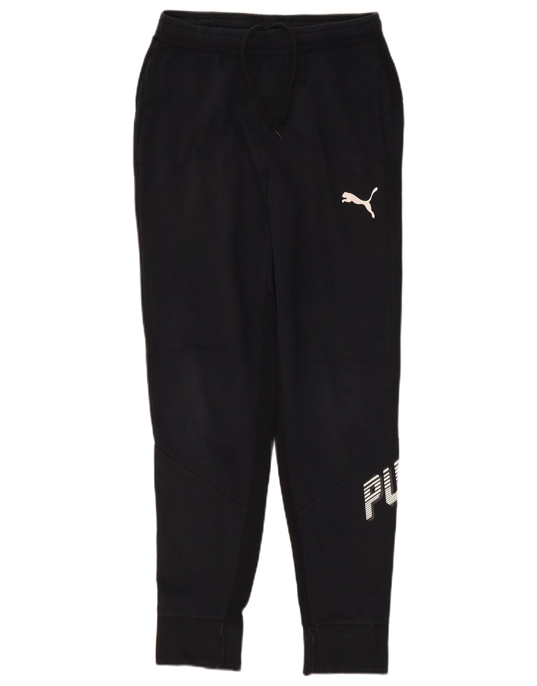 Puma Mens Graphic Tracksuit Trousers Joggers Small  Black