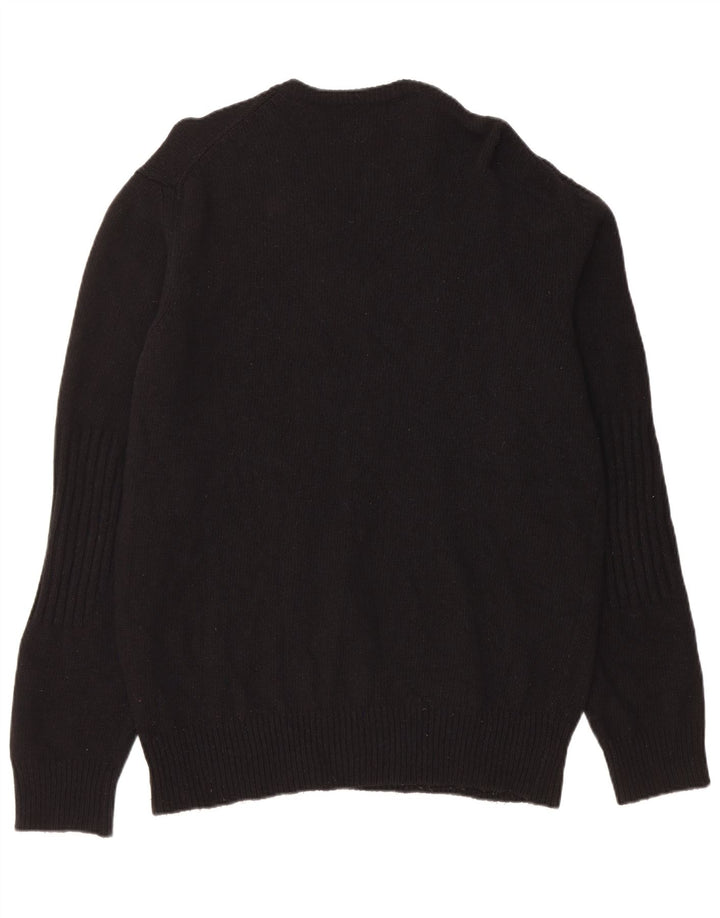 Woolrich Mens Graphic Crew Neck Jumper Sweater XL Black Wool