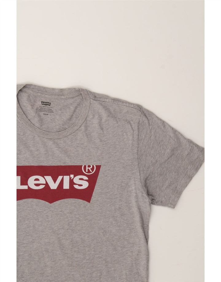 LEVI'S Mens Graphic T-Shirt Top Medium Grey Cotton Vintage Levi's and Second-Hand Levi's from Messina Hembry 