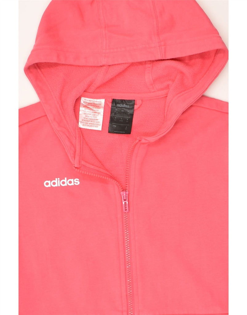 ADIDAS Girls Graphic Zip Hoodie Sweater 13-14 Years Pink Cotton | Vintage Adidas | Thrift | Second-Hand Adidas | Used Clothing | Messina Hembry 