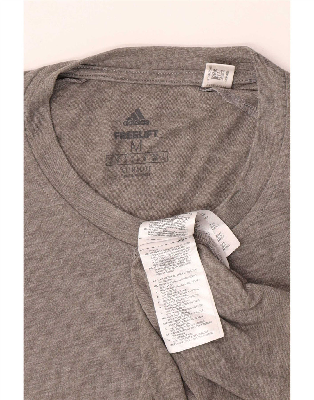 Adidas Mens Climalite T-Shirt Top Medium Grey Polyester