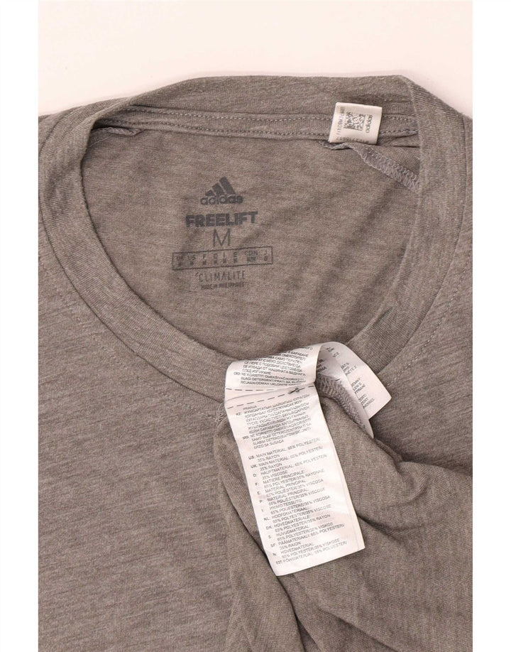 Adidas Mens Climalite T-Shirt Top Medium Grey Polyester