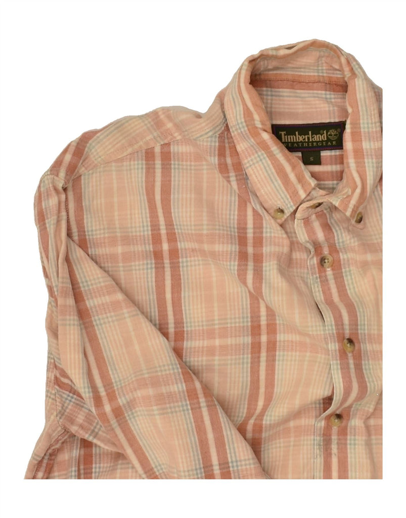 TIMBERLAND Mens Shirt Small Beige Check Cotton | Vintage Timberland | Thrift | Second-Hand Timberland | Used Clothing | Messina Hembry 