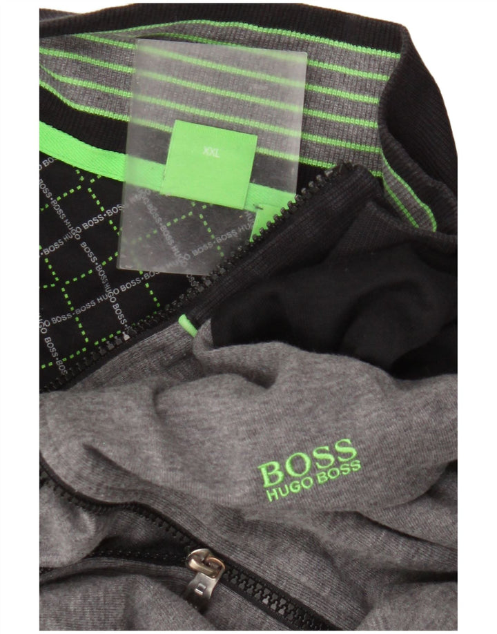 Hugo Boss Mens Tracksuit Top Jacket 2XL Grey Colourblock