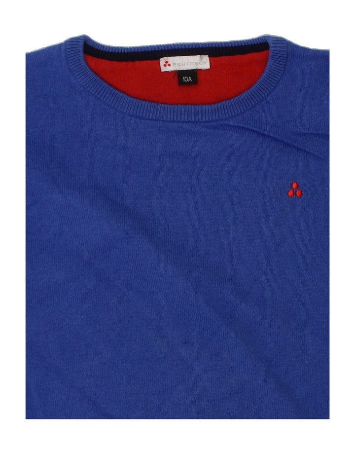 PEUTEREY Boys Boat Neck Jumper Sweater 9-10 Years Blue Cotton Vintage PEUTEREY and Second-Hand PEUTEREY from Messina Hembry 