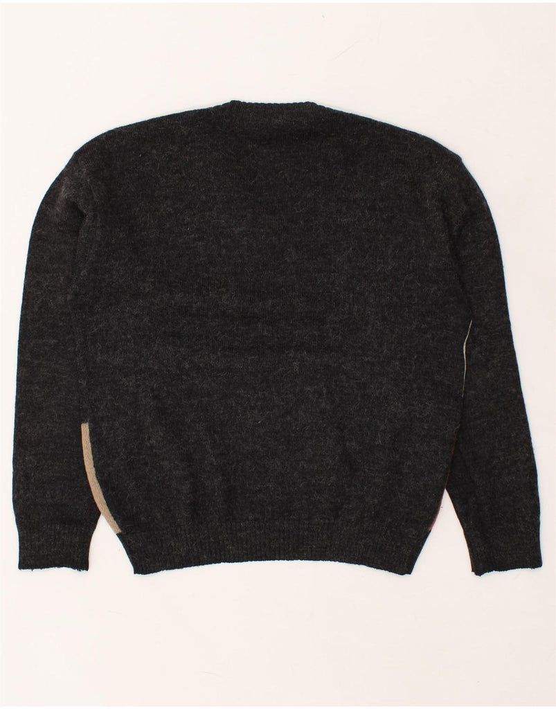 MONTE CARLO Mens V-Neck Jumper Sweater IT 48 Medium Black Geometric | Vintage Monte Carlo | Thrift | Second-Hand Monte Carlo | Used Clothing | Messina Hembry 