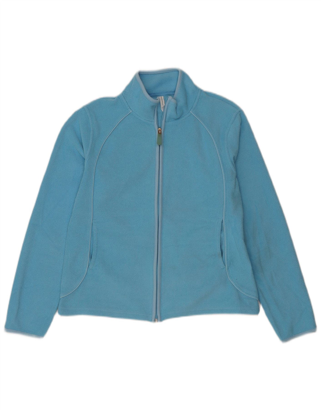 Marks & Spencer Womens Fleece Jacket UK 14 Large Blue Polyester
