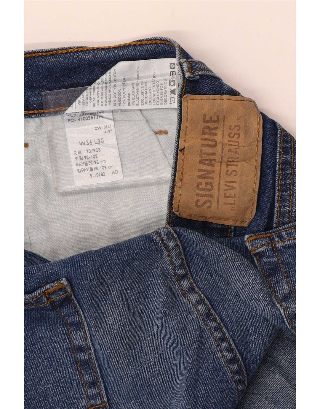 Levi's Mens Signature Slim Jeans W36 L30 Blue Cotton