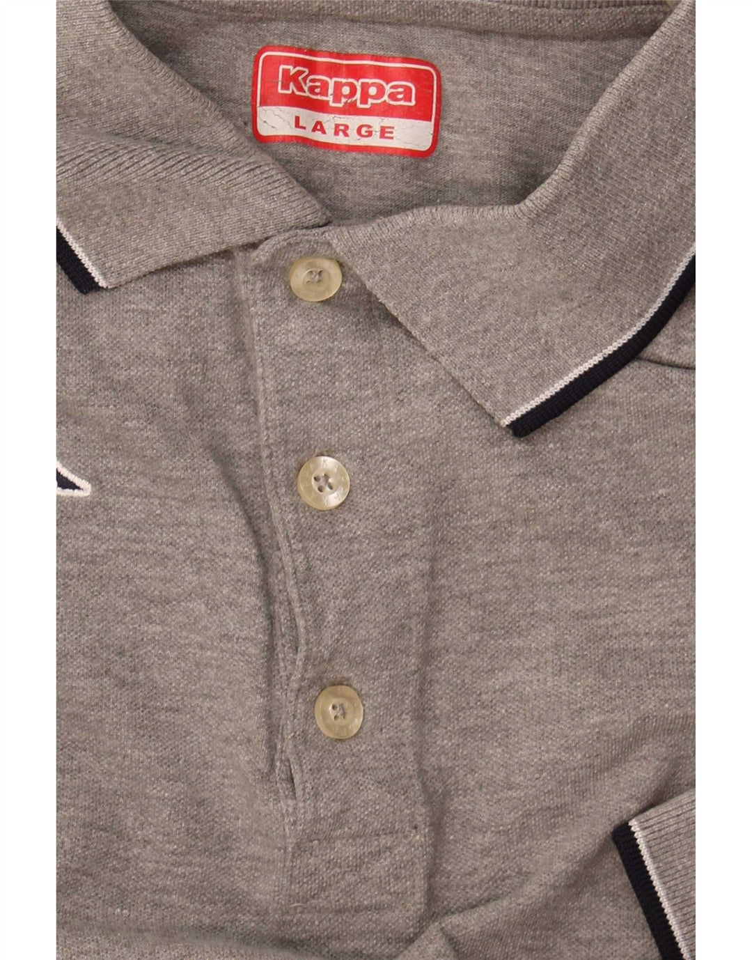 Kappa Mens Polo Shirt Large Grey Flecked