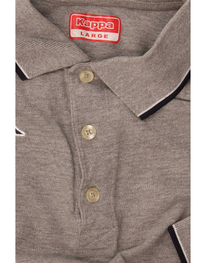 Kappa Mens Polo Shirt Large Grey Flecked