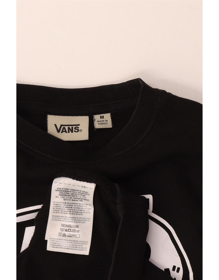 VANS Womens Graphic Sweatshirt Jumper UK 14 Medium Black Cotton