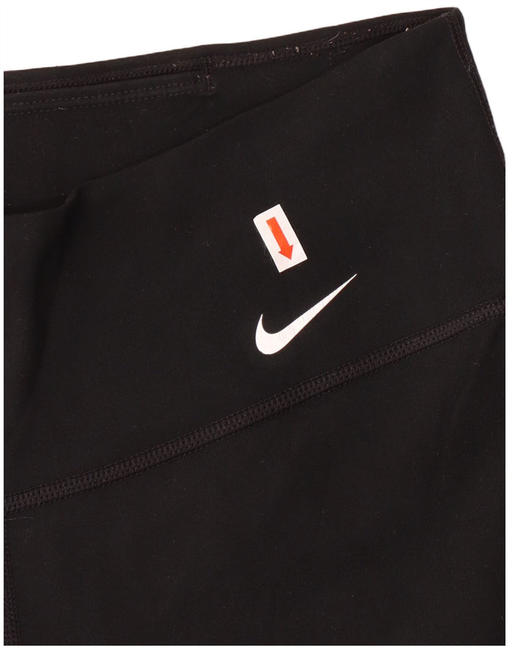 NIKE Womens Dri Fit Leggings UK 8 Small  Black Striped Polyester