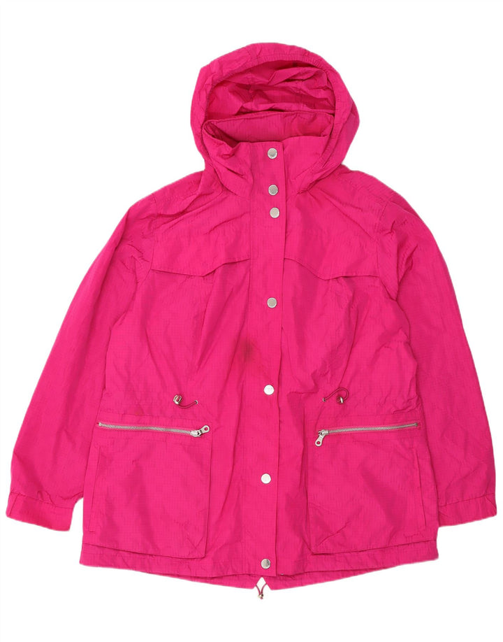 Marks & Spencer Womens Hooded Rain Jacket UK 18 XL Pink Polyester