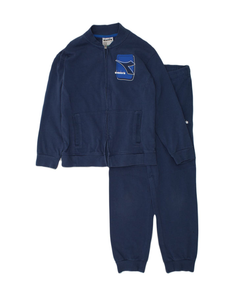 DIADORA Boys Full Tracksuit 11-12 Years Medium Blue Cotton | Vintage Diadora | Thrift | Second-Hand Diadora | Used Clothing | Messina Hembry 