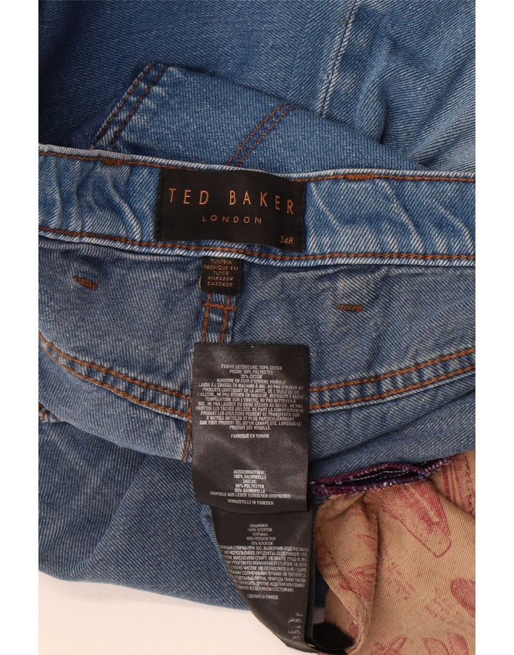 Ted Baker Mens Straight Jeans W34 L32 Blue Polyester