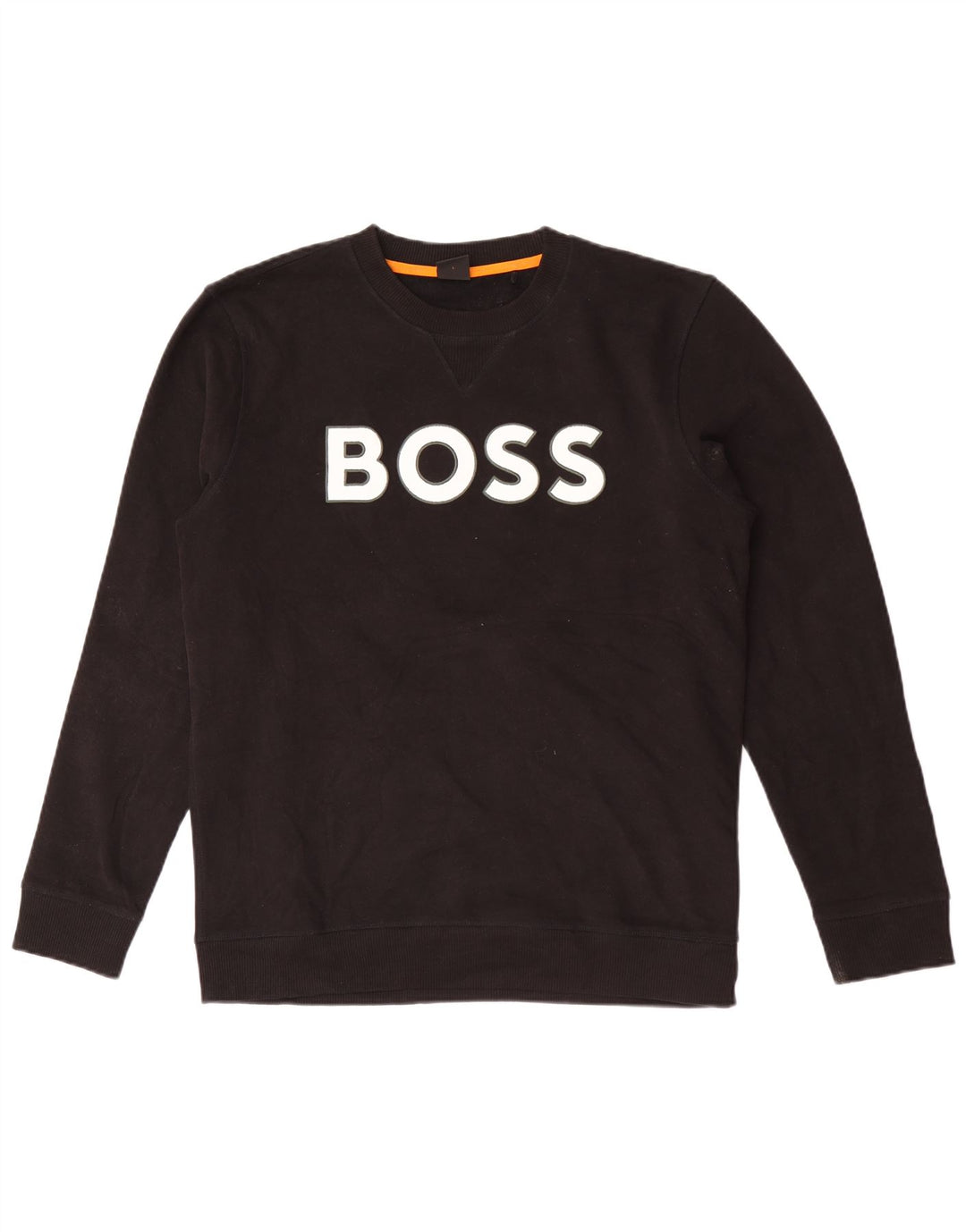Hugo Boss Mens Graphic Sweatshirt Jumper Large Black Cotton