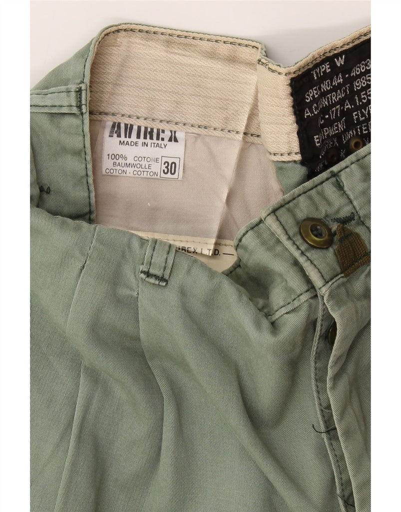 AVIREX Mens Pegged Chino Trousers W30 L34 Green Cotton Vintage Avirex and Second-Hand Avirex from Messina Hembry 