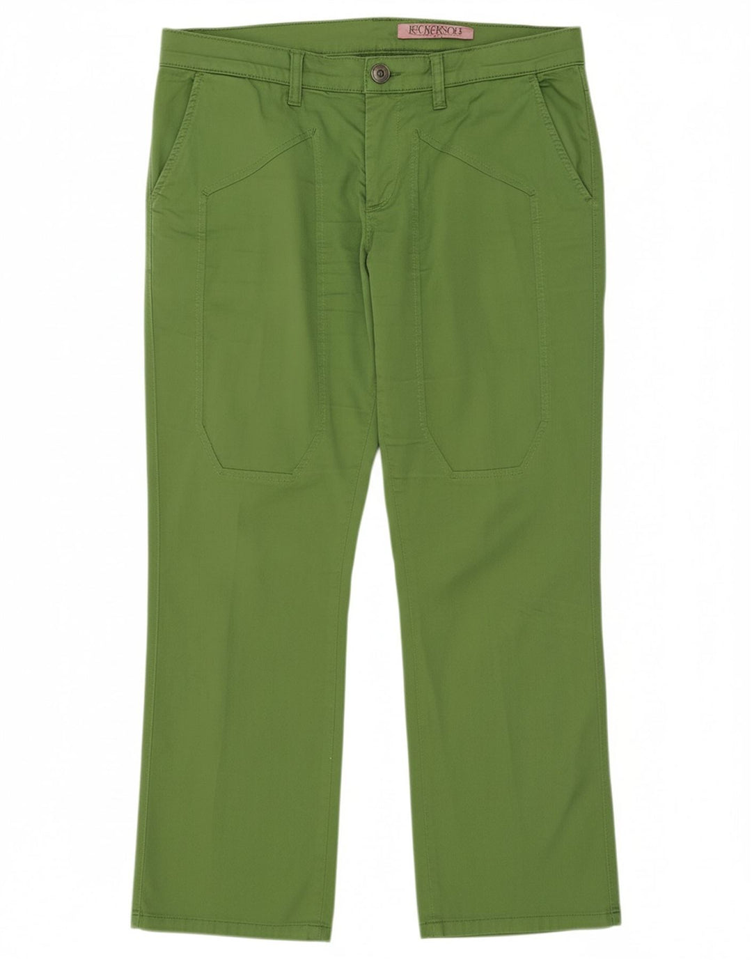 JECKERSON Womens Straight Suit Trousers W32 L27 Green Cotton