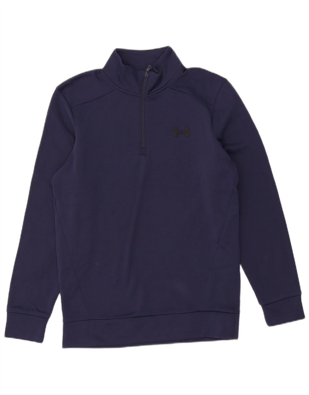 Under Armour Mens Zip Neck Sweatshirt Jumper Small Navy Blue Polyester
