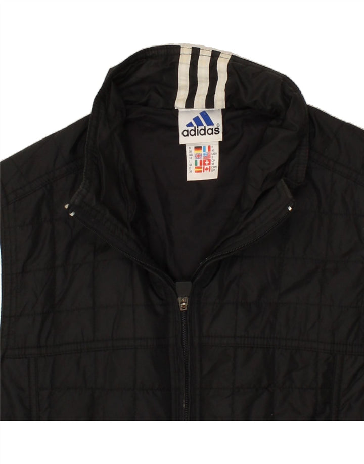 ADIDAS Womens Oversized Padded Gilet UK 10 Small Black Polyamide Vintage Adidas and Second-Hand Adidas from Messina Hembry 