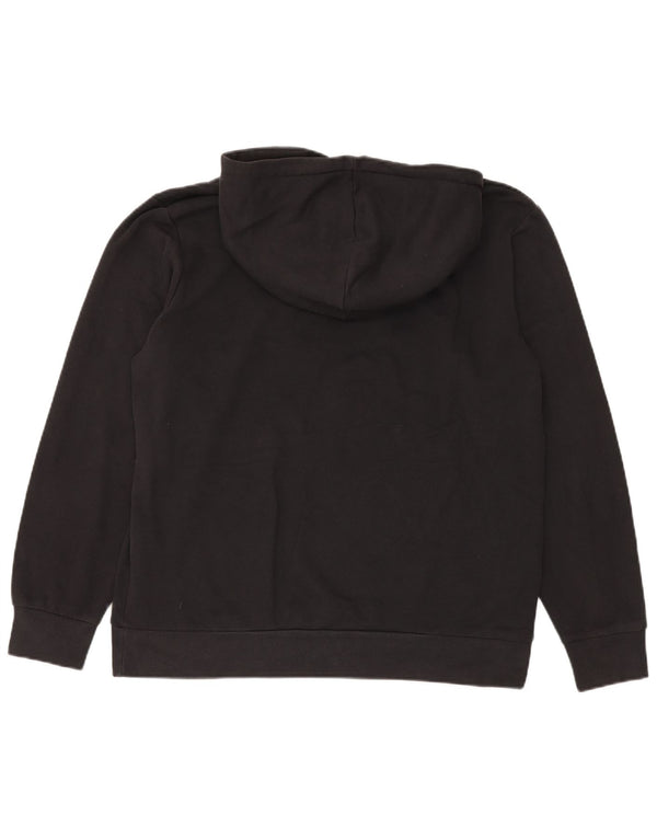 Jack & Jones Mens Graphic Hoodie Jumper XL Black Cotton