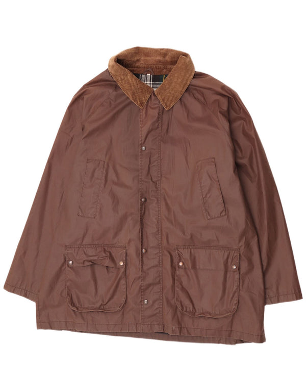 Brugi Mens Waxed Cotton Jacket IT 56 3XL Brown Cotton