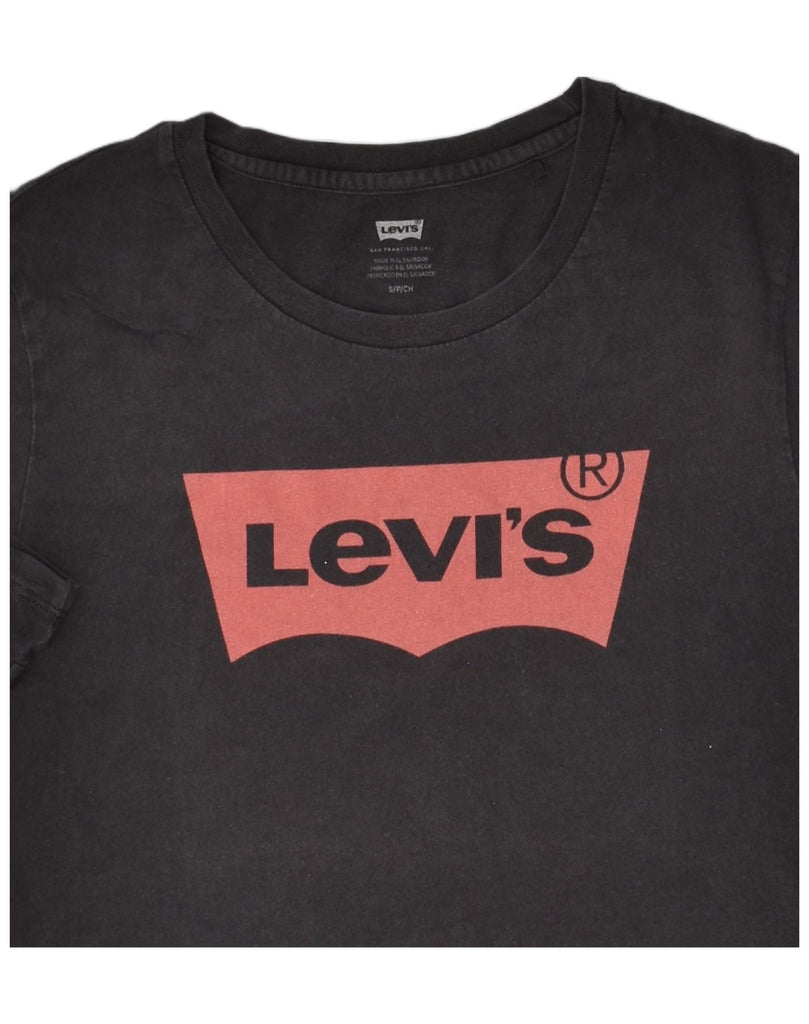 LEVI'S Womens Graphic T-Shirt Top UK 10 Small Black | Vintage Levi's | Thrift | Second-Hand Levi's | Used Clothing | Messina Hembry 