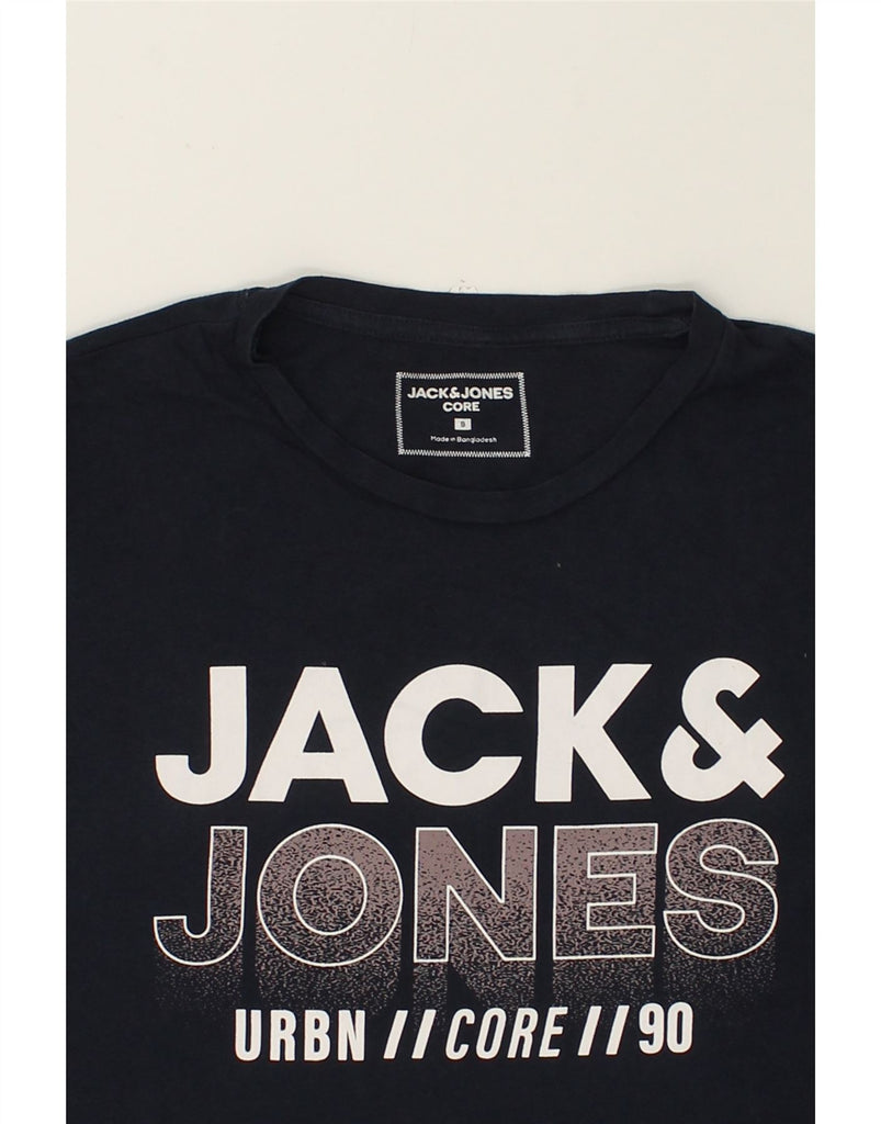 JACK & JONES Mens Core Graphic T-Shirt Top Small Navy Blue Cotton | Vintage Jack & Jones | Thrift | Second-Hand Jack & Jones | Used Clothing | Messina Hembry 