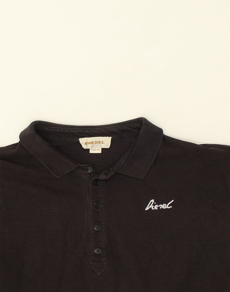 DIESEL Womens Polo Shirt UK 18 XL Black Cotton | Vintage Diesel | Thrift | Second-Hand Diesel | Used Clothing | Messina Hembry 