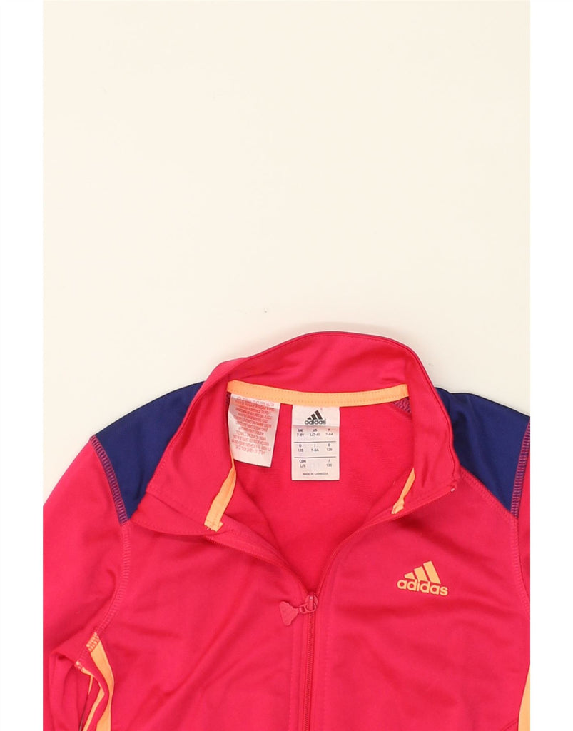 ADIDAS Girls Tracksuit Top Jacket 7-8 Years Large  Pink Polyester | Vintage Adidas | Thrift | Second-Hand Adidas | Used Clothing | Messina Hembry 