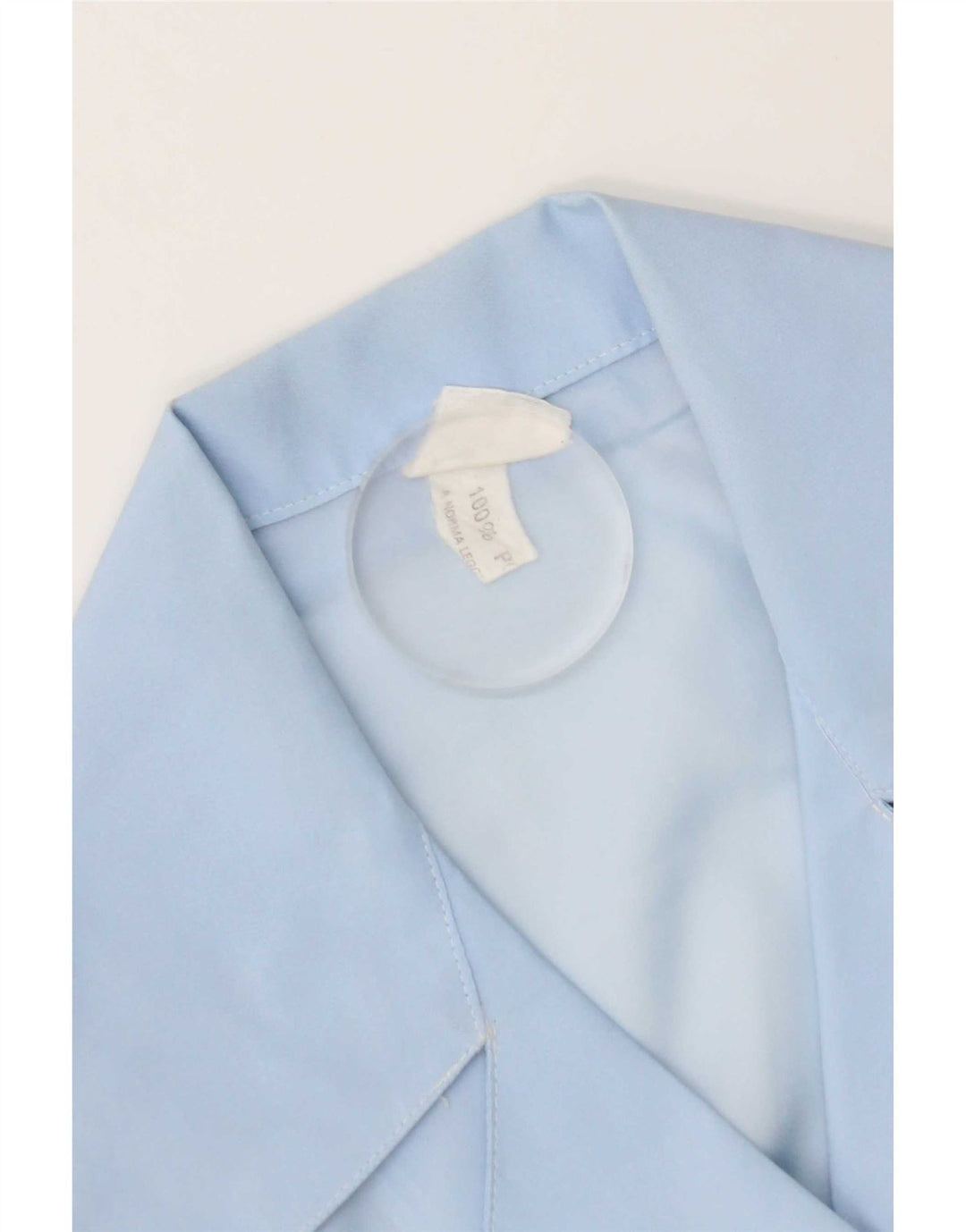 Vintage Womens Short Sleeve Shirt Blouse UK 14 Medium Blue Polyester