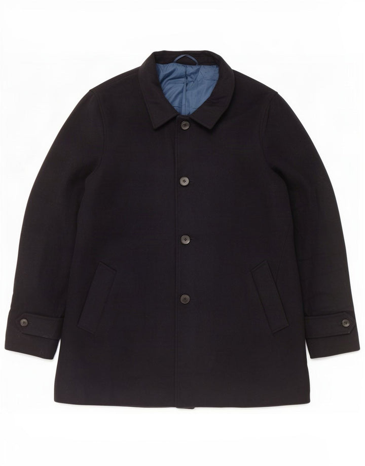 Marks & Spencer Womens Overcoat UK 20 2XL Navy Blue Polyester