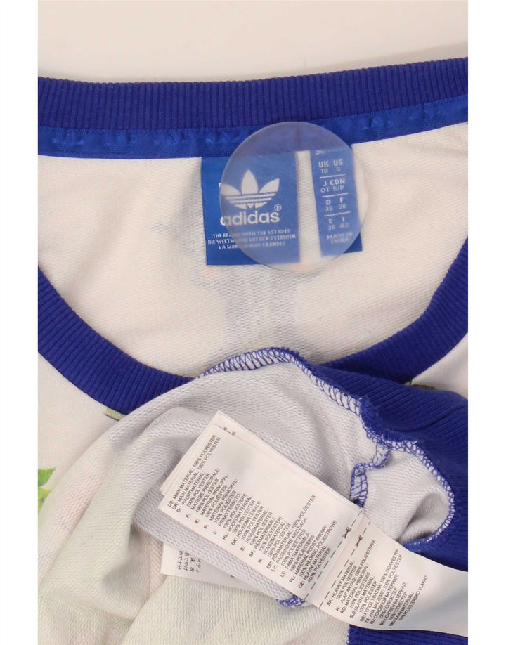 Adidas Womens Graphic Oversized Sweatshirt Jumper UK 10 Small Blue