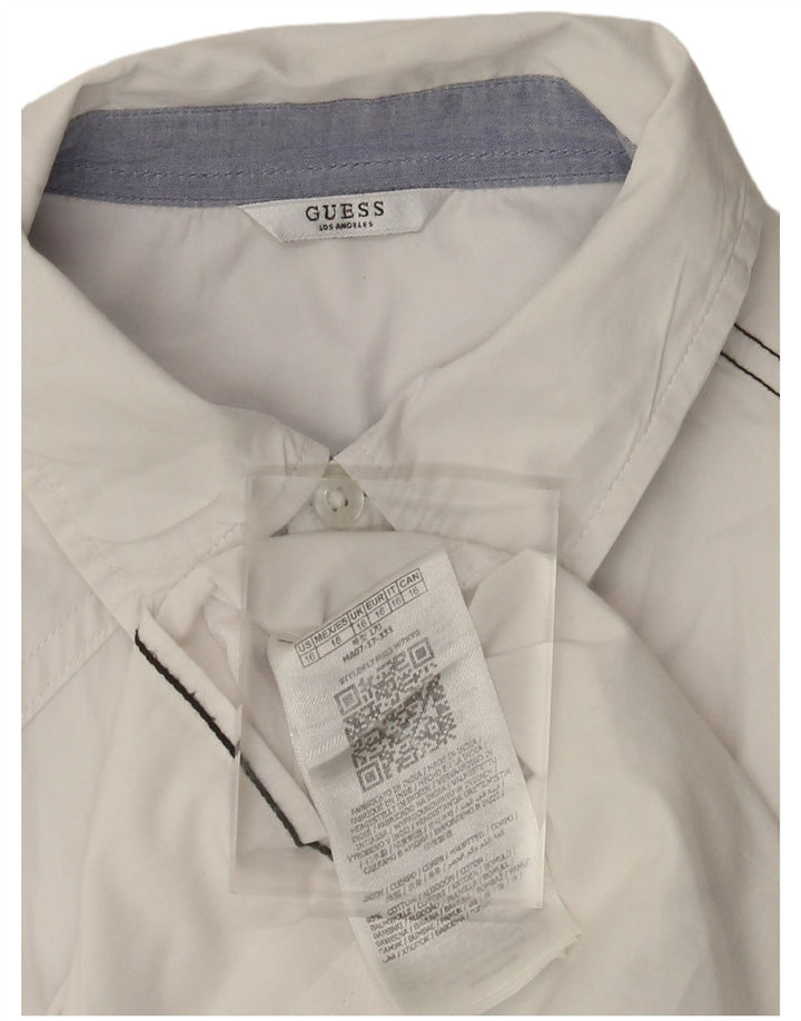 Guess Womens Shirt UK 16 Large White Cotton