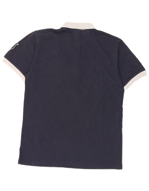 Trussardi Jeans Mens Rugby Polo Shirt Large Navy Blue Cotton