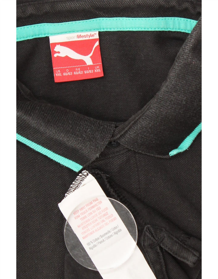 PUMA Mens Polo Shirt 2XL Black Cotton