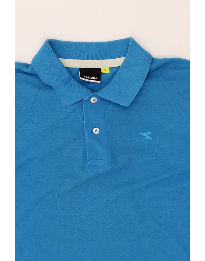 DIADORA Mens Polo Shirt Large Blue Vintage Diadora and Second-Hand Diadora from Messina Hembry 