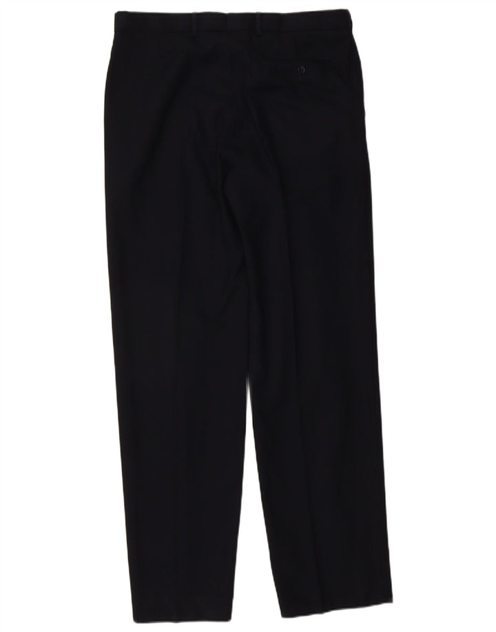 Marks & Spencer Mens Pegged Regular Fit Suit Trousers W34 L33 Navy Blue