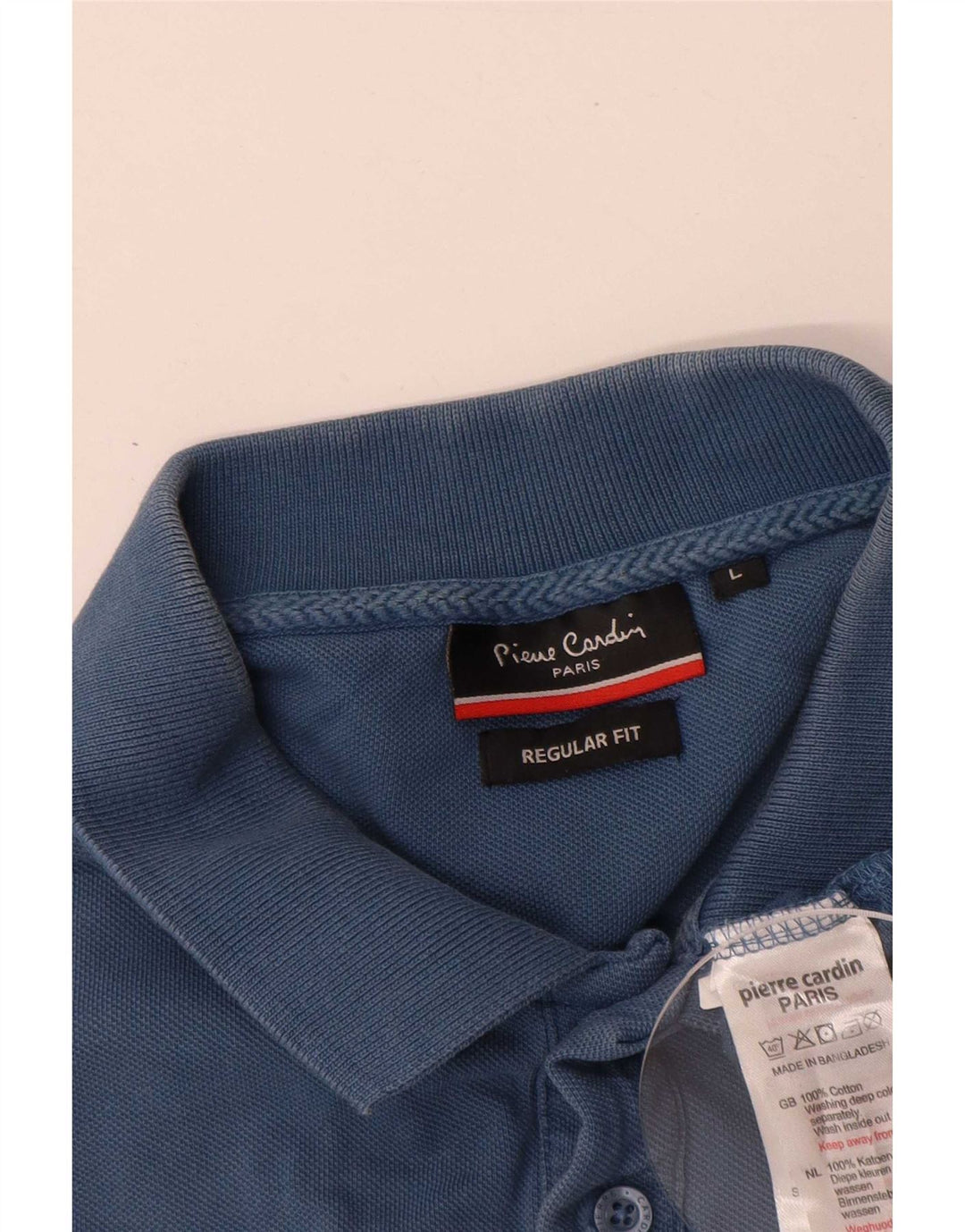 Pierre Cardin Mens Regular Fit Polo Shirt Large Blue Cotton